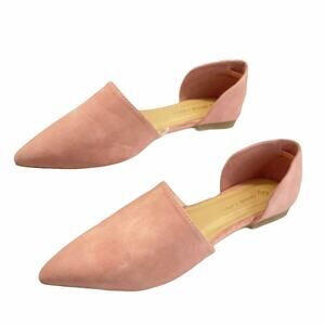 Olivia + Kate Haile Blush Flats Pink Size 8 Pointed Toe Faux Suede Slip On Shoe